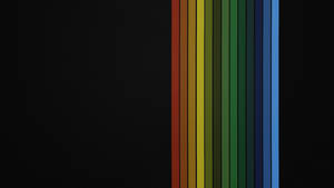 Simpleng wallpaper ng rainbow na mga straight lines sa itim