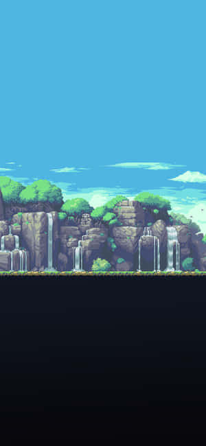 Pixel Landscape — iPhone 14 Plus Wallpaper