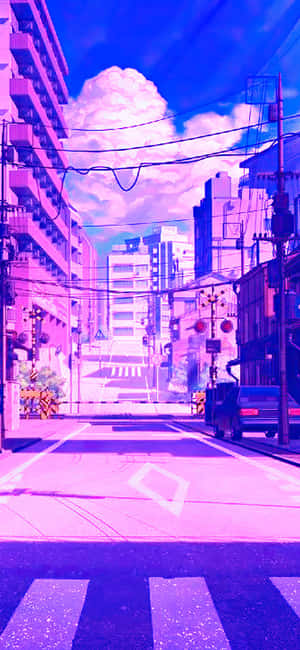 Purple Japanese — iPhone 15 Plus Wallpaper