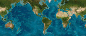 Mapa ng mundo na may tekstured na terrain na wallpaper.