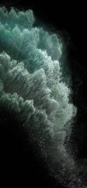 White blue green waves wallpaper para sa iPhone 11 series.