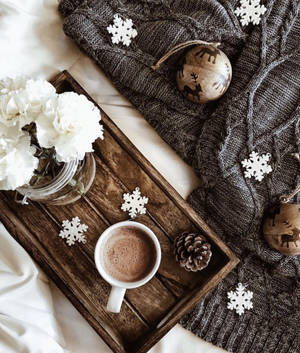Aesthetic Christmas cocoa drink wallpaper — Paskong aesthetic Wallpaper