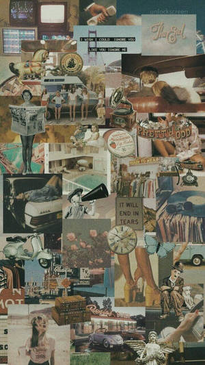 Aesthetic Collage ng mga Lumang Bagay — Retro aesthetic Wallpaper