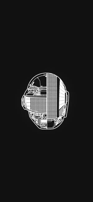 Daft punk na may inner view ng kanilang helmets na pinagsama wallpaper.