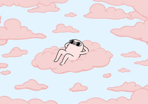 Aesthetic na Cartoon na Ketnipz Character na Nagre-relax sa Kalangitan