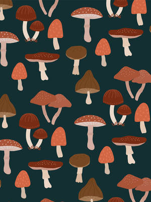 Aesthetic na Kabute sa Vector Art — Mushroom Aesthetic Wallpaper