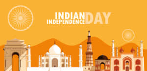Mga Larawan ng Araw ng Kalayaan ng India — Orange aesthetic GIF Wallpaper