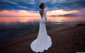 Mga Larawan ng Beach Wedding — Aesthetic na dalampasig Wallpaper