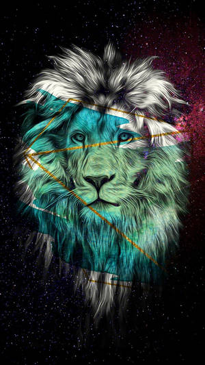 Aesthetic na Leon na Berde ng Kalawakan na wallpaper — Galaxy lion GIF Wallpaper