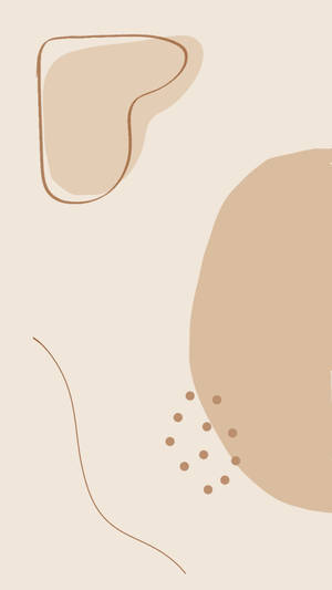 Wallpaper na aesthetic na puso at bilog na light brown — Light brown aesthetic Wallpaper