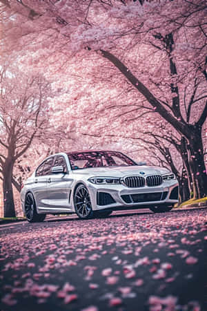 BMW, cherry blossoms, tagsibol, aesthetic, wallpaper ng kotse, floral, mapayapa, matahimik, kalikasan, luxury car — Floral Wallpaper