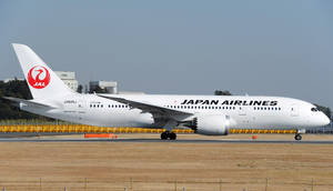 Airplane ng Japan Airlines sa Runway — Japan GIF Wallpaper