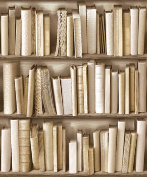 Wallpaper ng Aklatang Beige Brown na mga Aklat — Beige brown aesthetic GIF Wallpaper