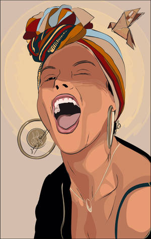 Alicia Keys Digital Illustration wallpaper — Galaxy Tab S10 Ultra Wallpaper