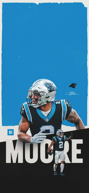 American Football Athlete DJ Moore Carolina Panthers — Galaxy A55 Wallpaper