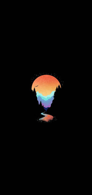 Amoled Mountain Streams — Galaxy S24 Wallpaper