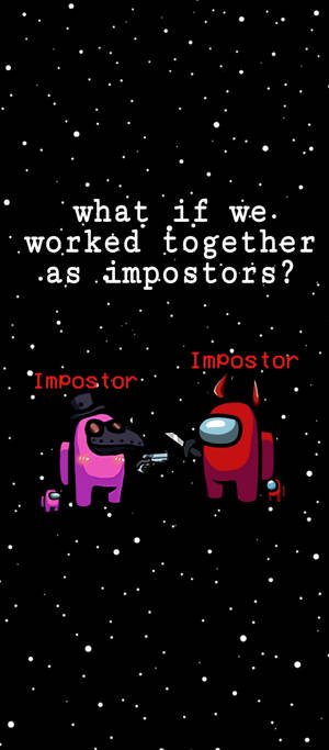 Among Us Impostor Teamwork — Pixel 10 Pro Fold Wallpaper