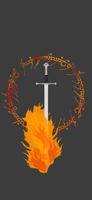Minimalistang Lord Of The Rings — iPhone 16e Wallpaper