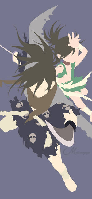 Minimalistang wallpaper ng fan art nina Hyakkimaru at Dororo — Samsung S21 Ultra Wallpaper
