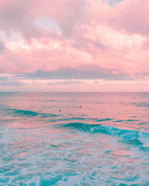 Android Beach na Kulay Rosas at Asul