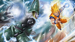Ang mga bayaning mandirigma ng Dragon Ball Super sa isang epikong labanan — Dragon ball super GIF Wallpaper
