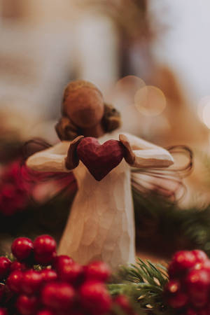 Wallpaper ng anghel na kahoy sa Pasko — Mga anghel ng pasko Wallpaper