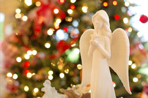 Wallpaper ng anghel ng Paskong maputi — Mga anghel ng pasko Wallpaper