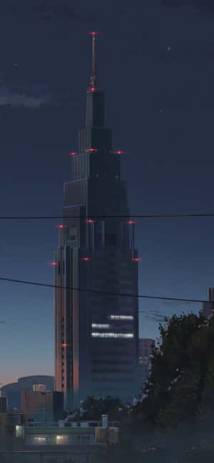 Anime Docomo Tower Building — Galaxy S25 Edge Wallpaper