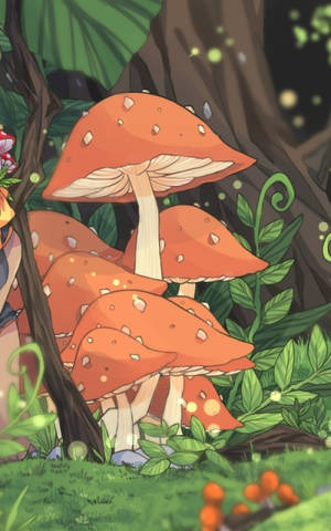 Anime Mushroom Aesthetic — Galaxy Tab S10 Ultra Wallpaper