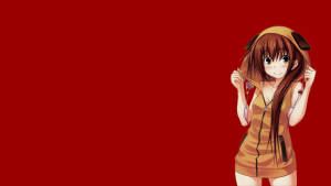 Wallpaper ng Anime na Babae na Hoodie ni Kazuko Kawakami