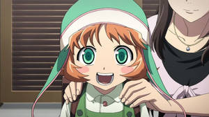 Wallpaper ng anime na bata na may berde na mga mata — Anime Kids Wallpaper