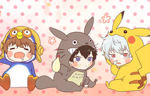 Anime na mga bata na naka-Pikachu onesie na wallpaper — Anime Kids Wallpaper