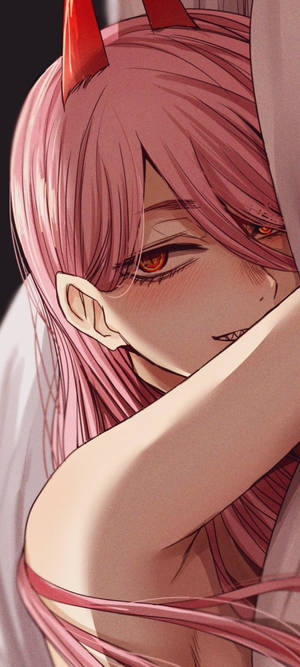 Anime Pink Baddie na May mga Sungay — iPhone 18 Pro Max Wallpaper