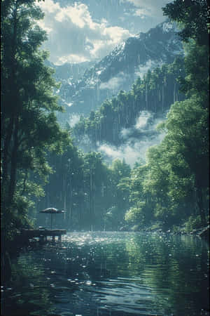anime,lawa,ulan,kagubatan,lunti,ambon,bundok,piyer,kalmaan,malungkutin,kalikasan,tanawin,4K — iPhone 4 Wallpaper