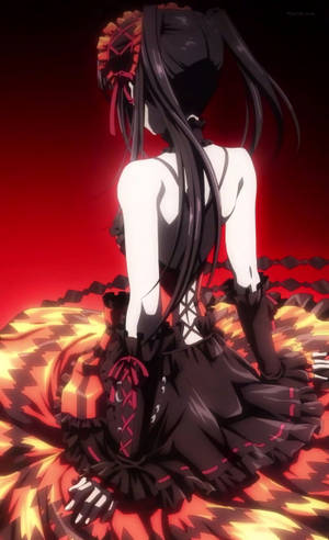 Anime Waifu Kurumi Tokisaki Red Aesthetic Dress — Kawaii Anime Wallpaper