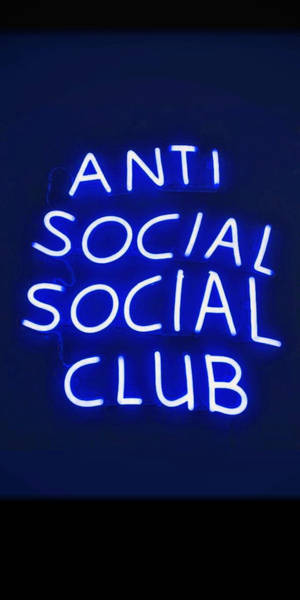 Anti Social Social Club Asul na Neon — 18:9 Wallpaper