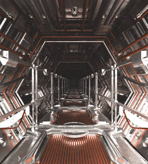 Preview wallpaper tunel, corridor, perspektiba, art, sci-fi — Vivo X Fold Wallpaper