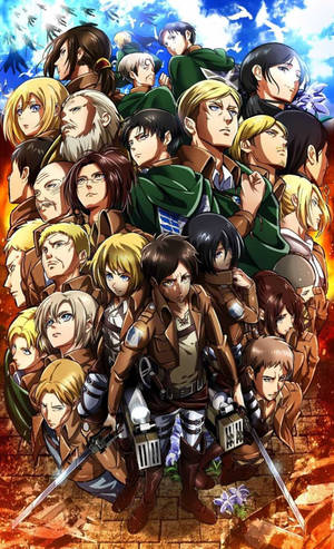 Attack On Titans 4K Pangunahing mga Tauhan — Lenovo Legion Y700 (Gen 5) Wallpaper