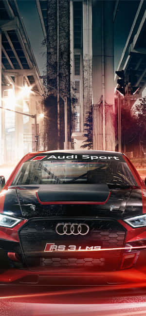 Audi Sportback Laban sa Night Cityscape — Pixel 8 Wallpaper