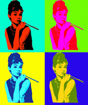 Audrey Hepburn pop art wallpaper — Motorola Razr Ultra 2025 Wallpaper