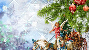Wallpaper na background ng anghel ng Pasko