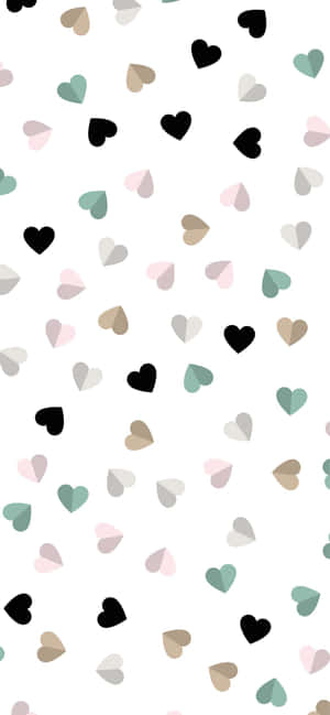 Background ng Araw ng mga Puso na may mga puso, liham, at rosas — Motorola Edge Wallpaper