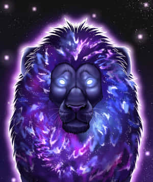 Background ng Galaxy Lion — Pixel Fold Wallpaper