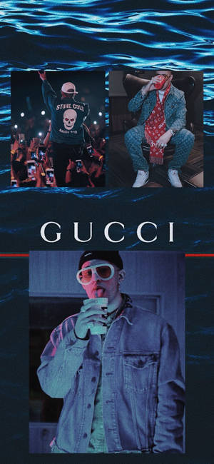 Bad Bunny Gucci poster wallpaper — 1320x2868 Wallpaper