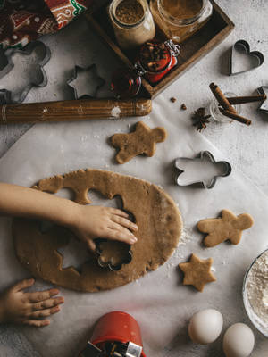 Wallpaper ng pagluluto ng gingerbread cookies — 3:4 Wallpaper
