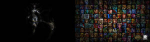 Dalawahang screen avatars wallpaper. — 32:9 Wallpaper