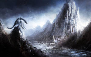 Ang Elder Scroll V: Skyrim dragon wallpaper