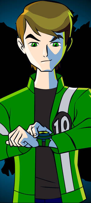 Ben 10 Omnitrix na Nakatingin sa Baba — Pixel 9 Wallpaper