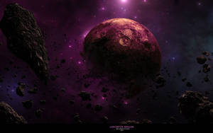 Wallpaper ng Bituing Purple Galaxy Moon na May Shutter Effect — Galaxy moon Wallpaper