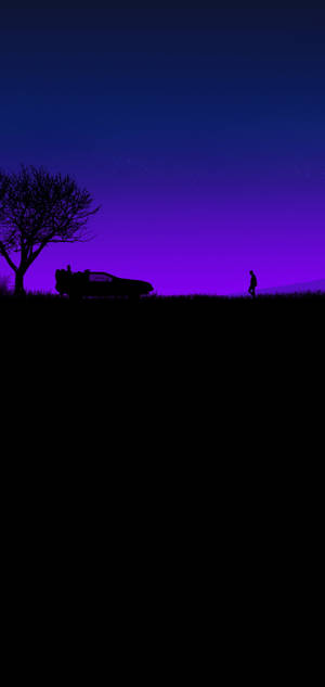 Black And Purple Aesthetic Scene — Galaxy S25 Edge Wallpaper
